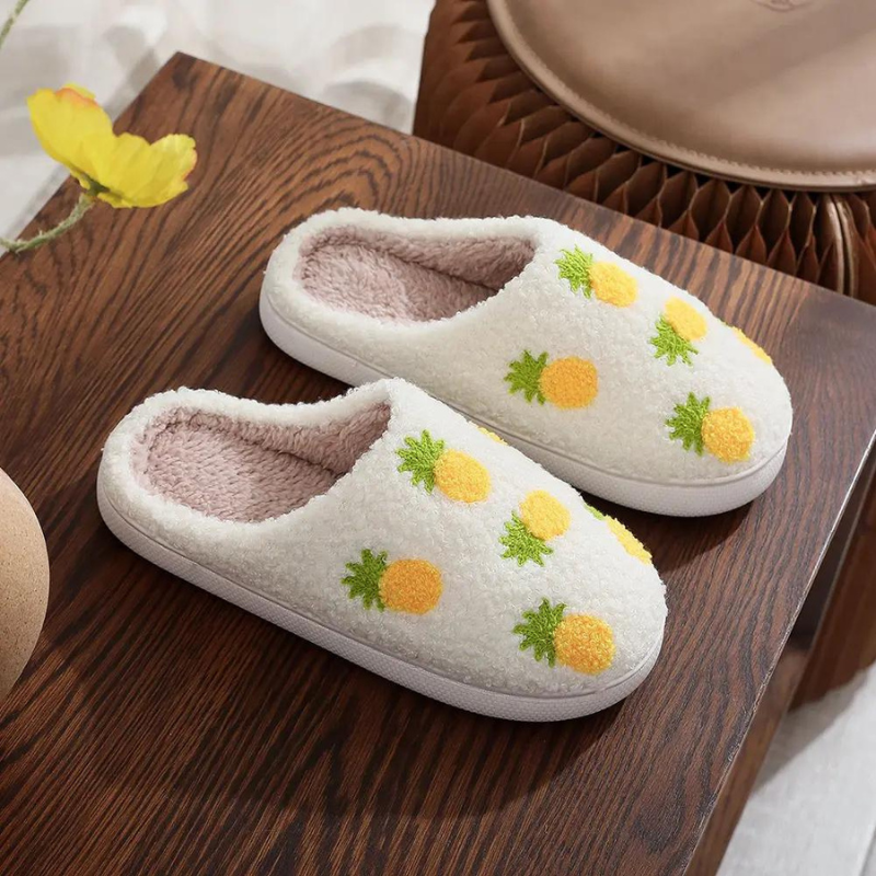 Pantufa Feminina Chinelo Peluciado Pineapple