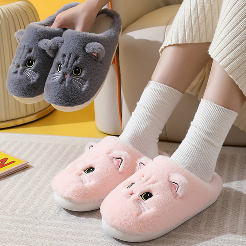 Pantufa Feminina Peluciada Cute Cat