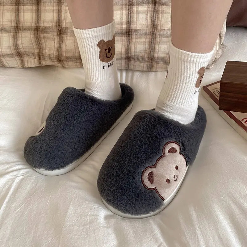 Pantufa Feminina Chinelo Peluciado Ursinho